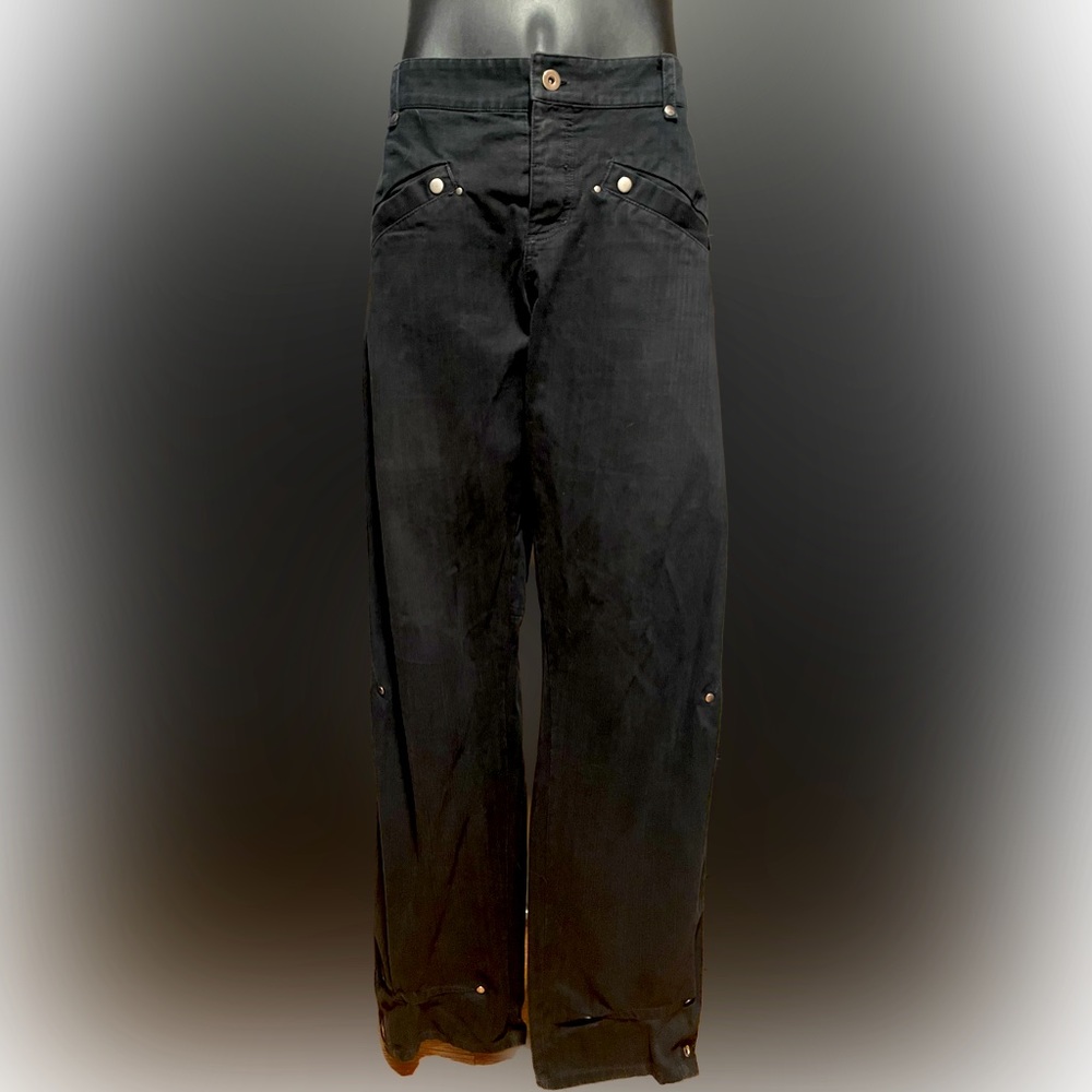 Vintage Men’s Black Lip Service trousers, 34 waist